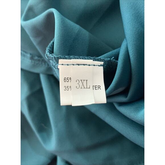 Womens Faux Wrap MIDI Dress Plus Size 3XL Teal maxi - Picture 6 of 7